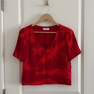 Aritzia Babaton Randy Blouse - Red / Orange (S)